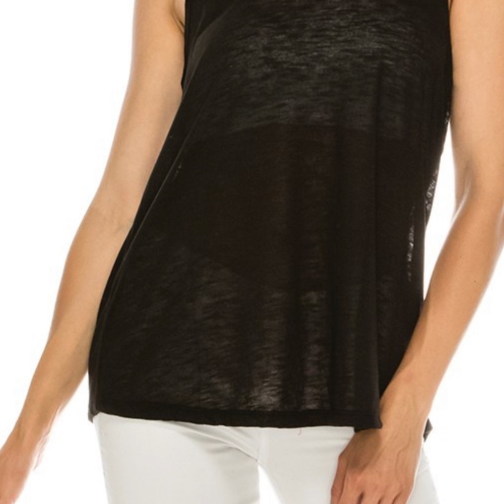 A-line Racer Back Tank - Black